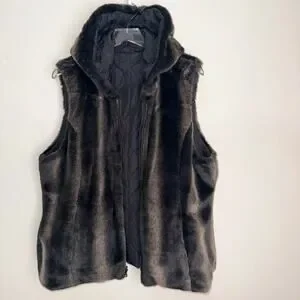 Kristen Blake Faux Fur Reversible Vest XXL Hooded